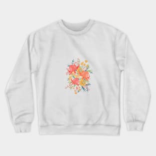 Australian Florals on Blue Crewneck Sweatshirt